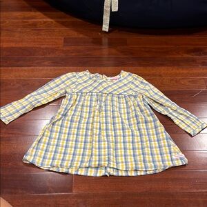 Ruffle Butts Yellow and Blue Pleated Tiered Dress